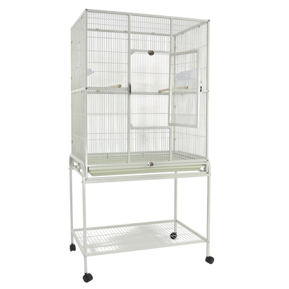 Flight Cage & Stand (White) - 31"x20"x62"