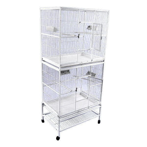 Breeder Cage - Double-Stacked Flight Cage (Platinum) - 32''x21''x74''