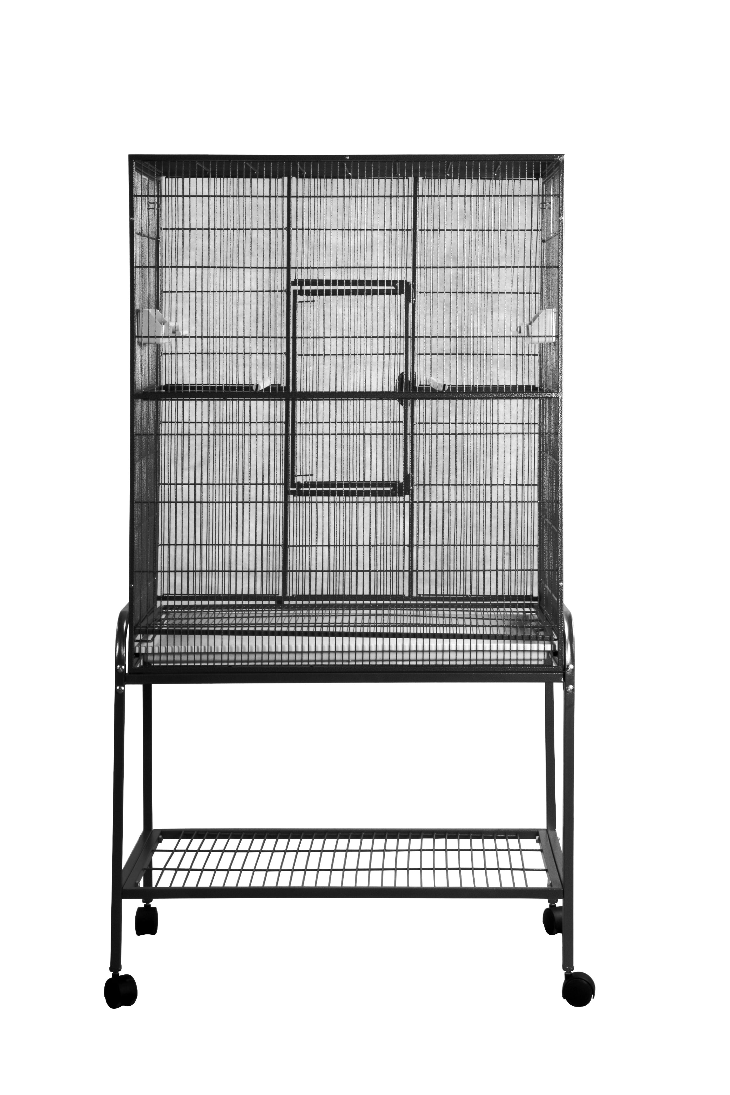 Flight Cage & Stand (Black) - 32"x21"x63"