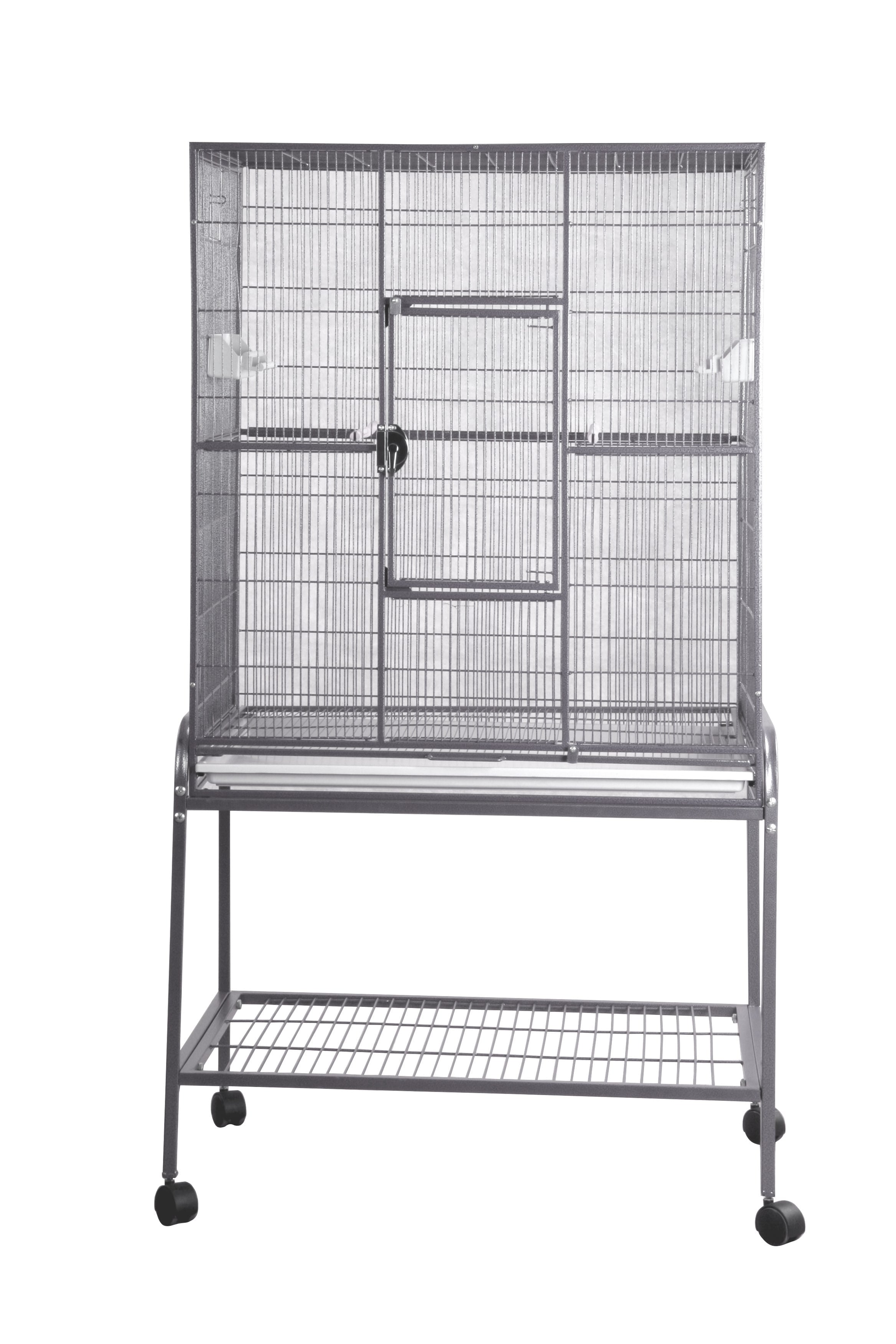 Flight Cage & Stand (Platinum) - 32"x21"x63"