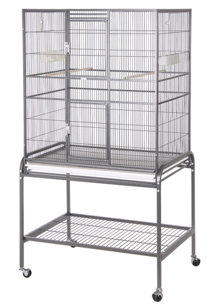 Flight Cage & Stand (Platinum) - 32"x21"x63"