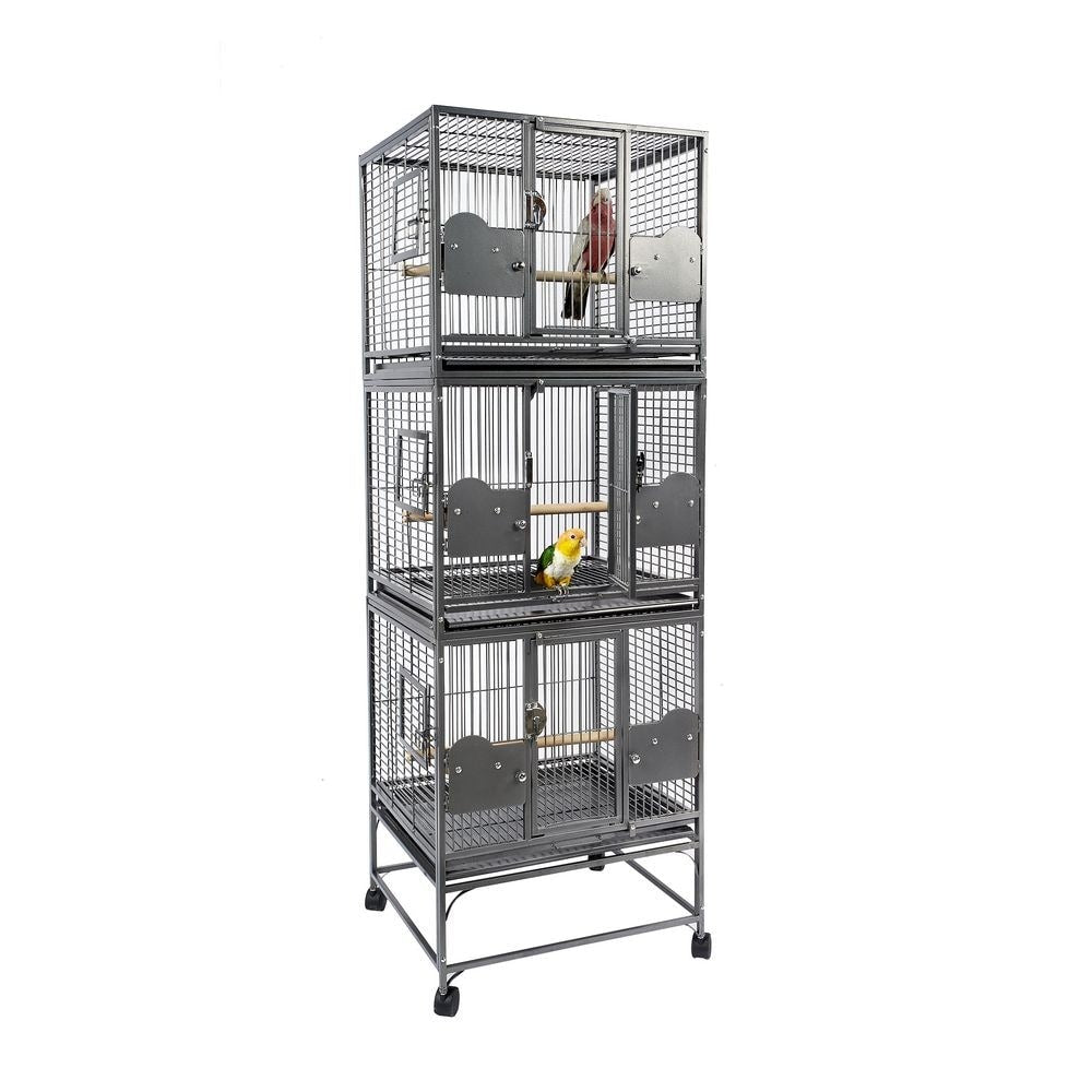 Breeder Cage - Triple-Stacked (Black) - 24''x22''x72''