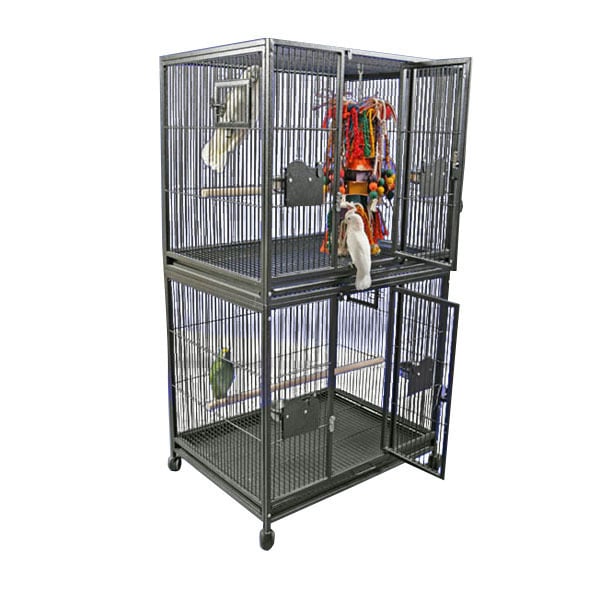 Breeder Cage Double Stacked (Black) - 40"x30"x73''