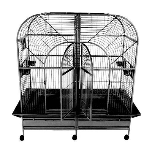 Double Macaw Cage with Removable Divider (Black) - 64"x32"x74"