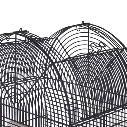 Opening Dome-Top Cage, Plastic Base, and Removable Metal Stand (Black) - 22"x17"x58"