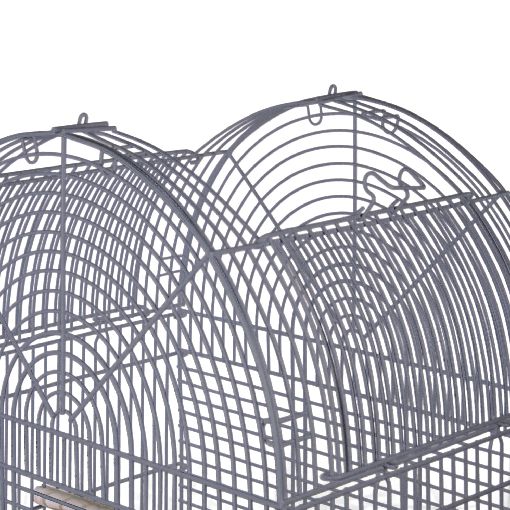 Opening Dome-Top Cage, Plastic Base, and Removable Metal Stand (Platinum) - 22"x17"x58"