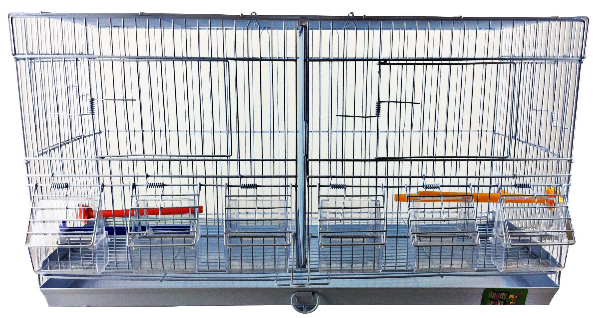 Stackable Divided Double Wide Breeder Cages (White) - 24"x11"x14"