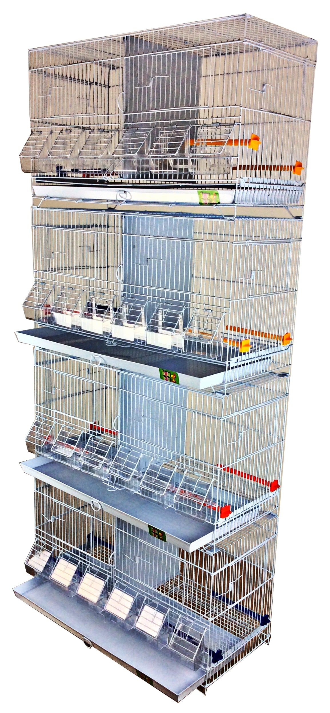 Stackable Divided Double Wide Breeder Cages (White) - 24"x11"x14"