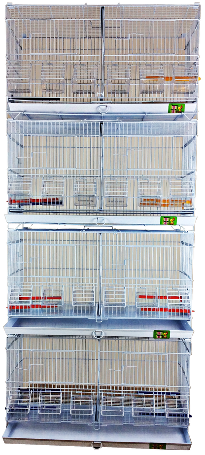 Stackable Divided Double Wide Breeder Cages (White) - 24"x11"x14"