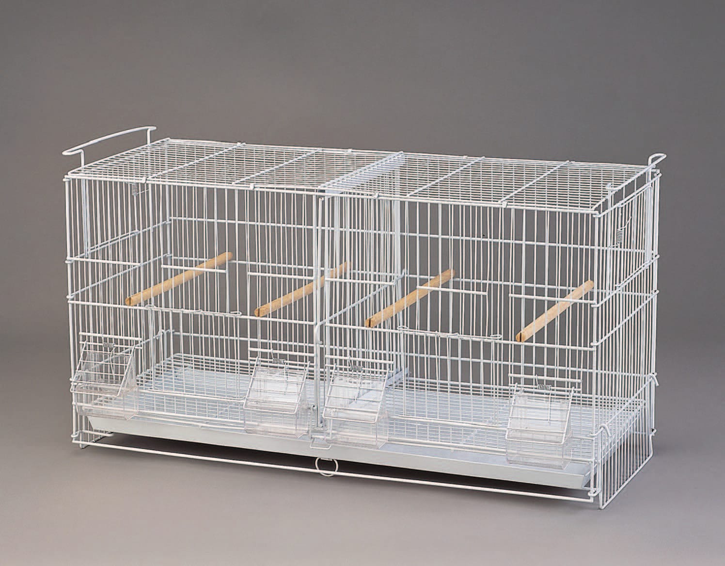 Stackable Breeder Cage with 1 Divider (4pc/ctn) (White) - 27"x11"x15"