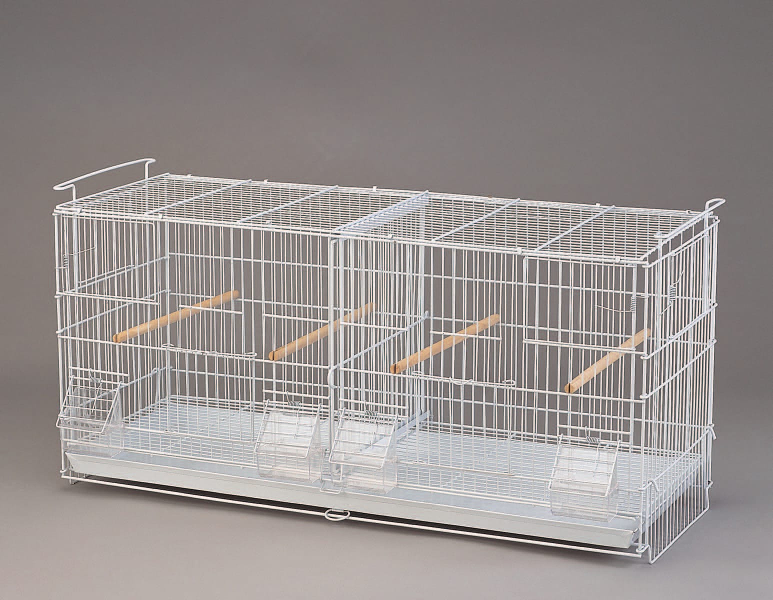 Stackable Breeder Cage with 1 divider (4pc/ctn) (White) - 30"x11"x15"