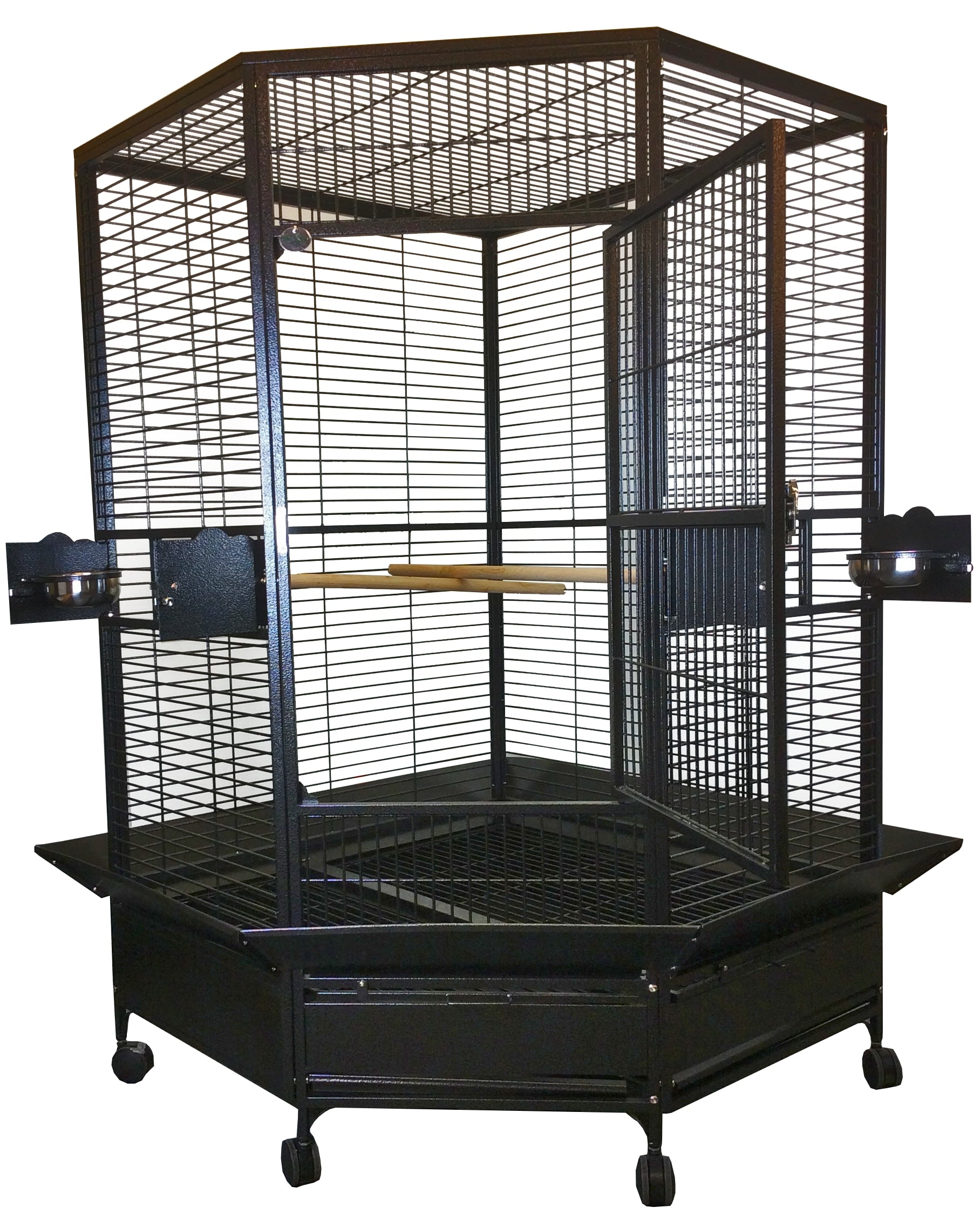 Extra Large Corner Cage (Black) - 42"x42"x73"