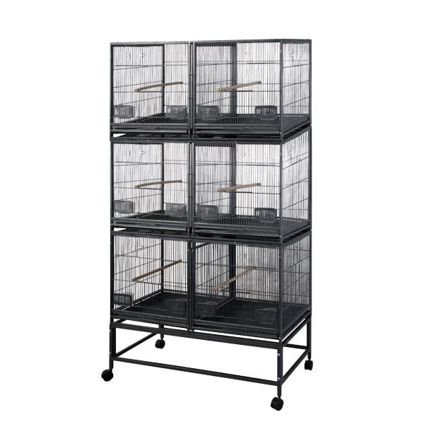 Breeder Cage with Dividers - 6 Unit (Black) - 40"x20"x68"