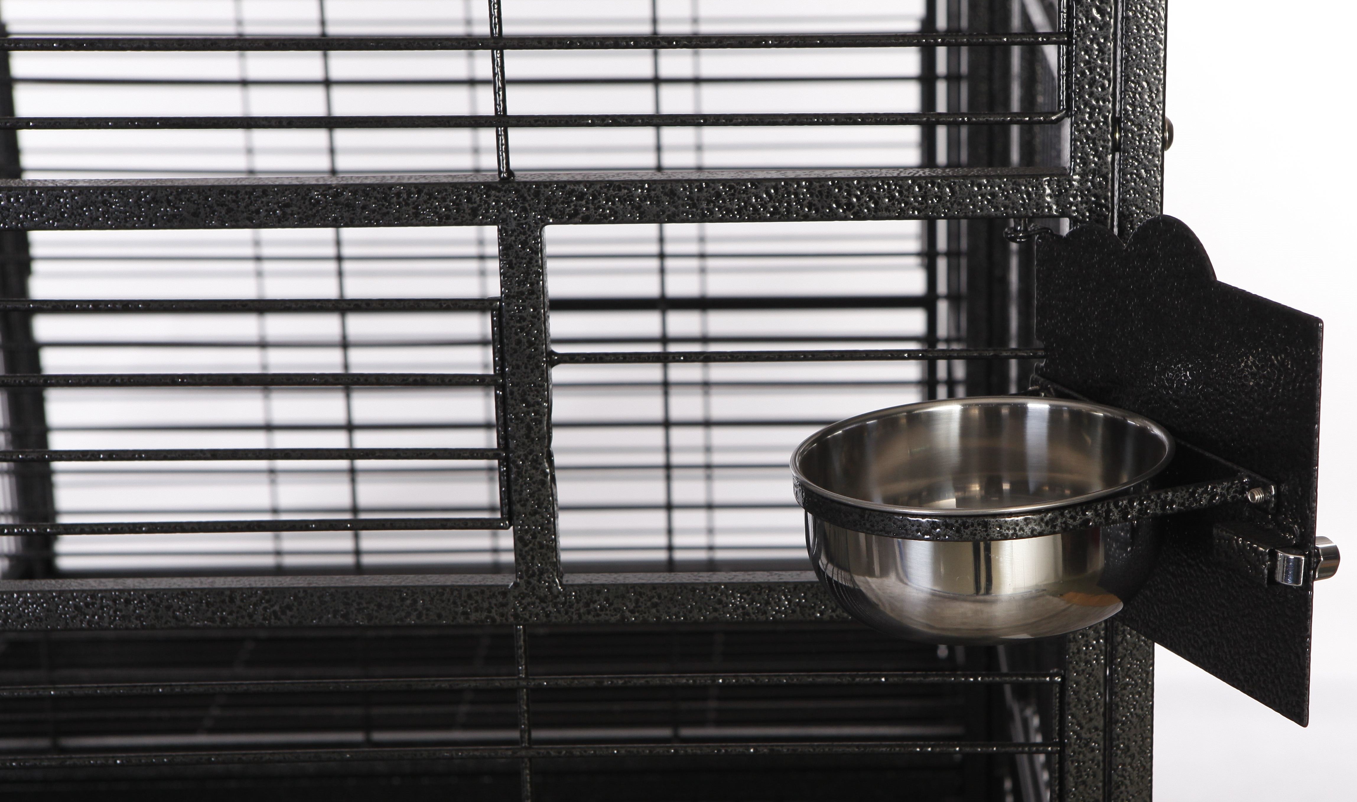 Double Macaw Cage with Divider (Black) - 80"x40"x74"