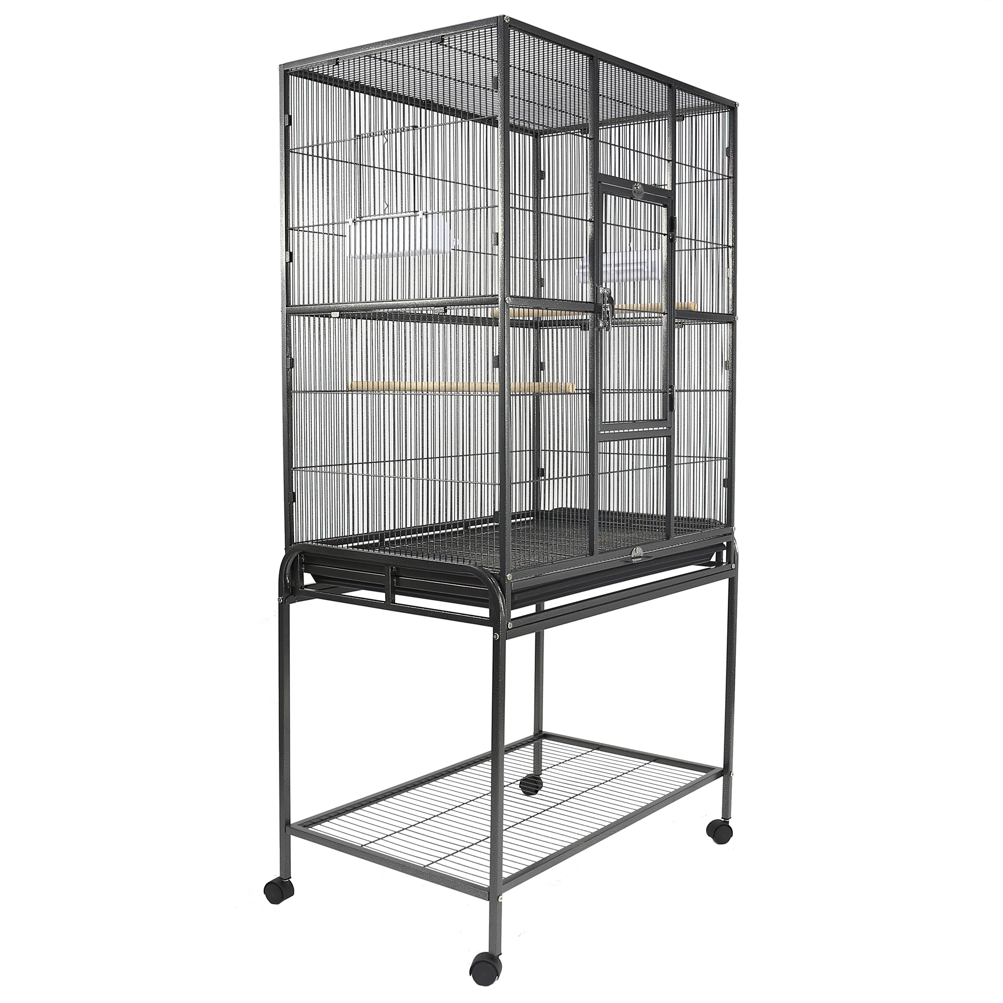 Flight Cage & Stand (Black) - 31"x20"x62"