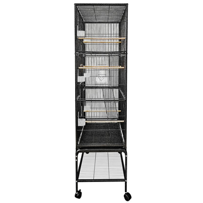 Multi-Level Flight Cage With Ladders (Black) - 32"x18"x70"